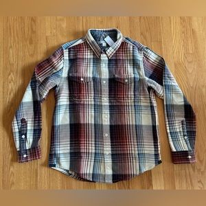 Outerknown Men’s Blanket Shirt L Henna Rogue Plaid